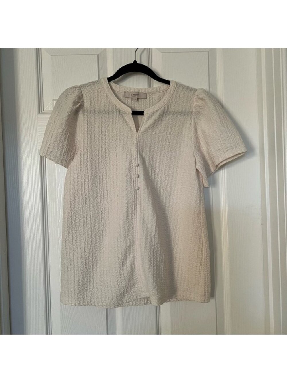 LOFT Ivory Textured Blouse